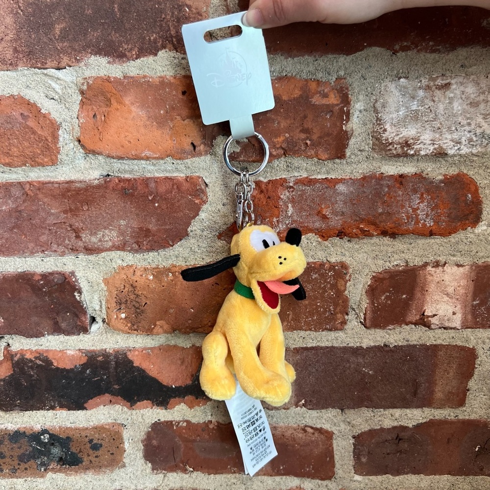Disney Parks Pluto Dog Plush Keychain NEW